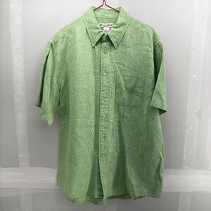Garret Scott 100% Linen Camp Shirt Mens Large Cool Relaxing Comfort EUC